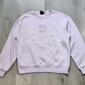 H&M Pokemon Mew Relaxed Fit Sweatshirt Small Purple Embroidered Long Sleeve